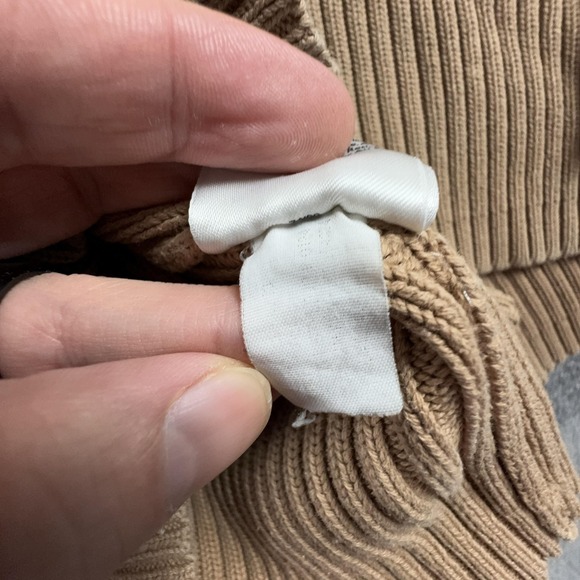 Eddie Bauer Sweater Mens XL Beige Ribbed 100% Cotton Knit Crewneck Pullover - Picture 9 of 9